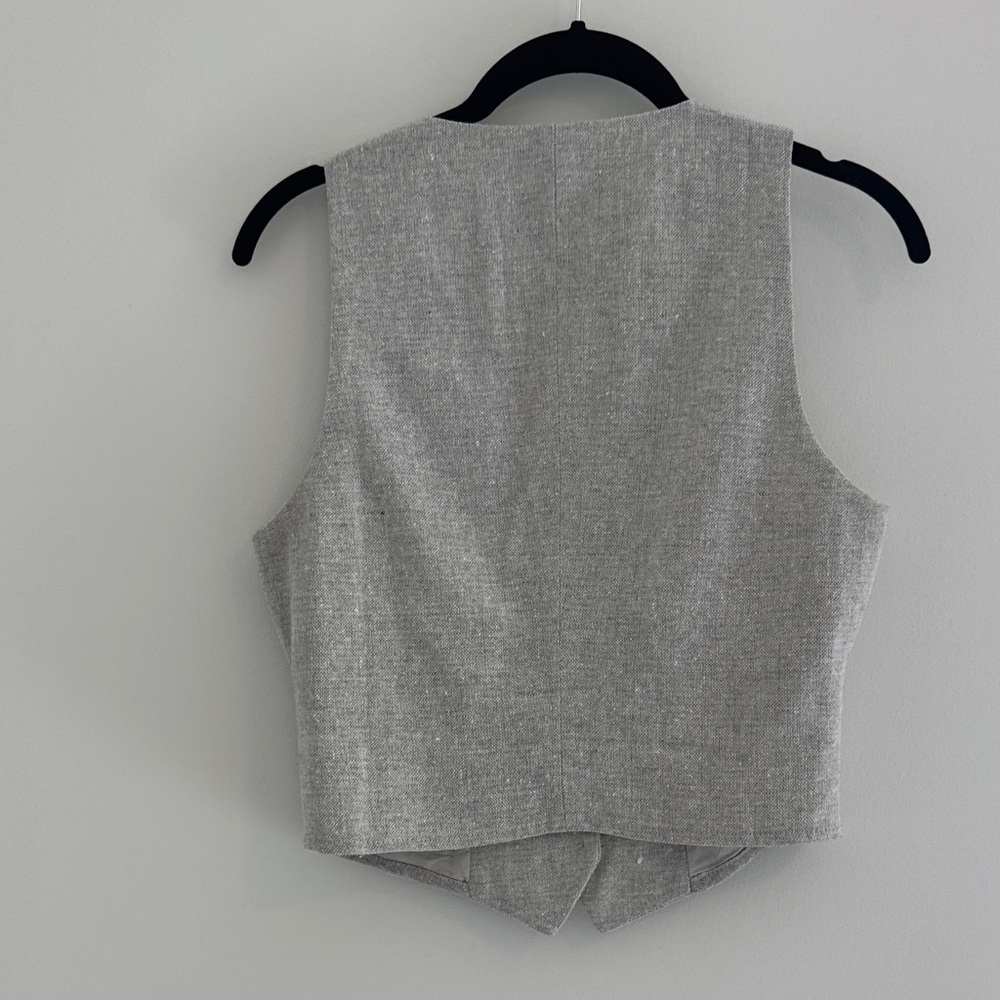 Reformation Grey Tweed Buttoned Vest - Picture 3 of 5